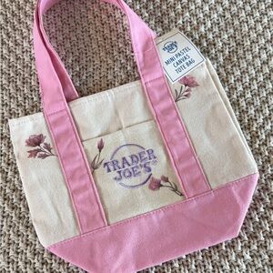The Garden Party Series Trader Joe's Pastel Canvas mini tote
